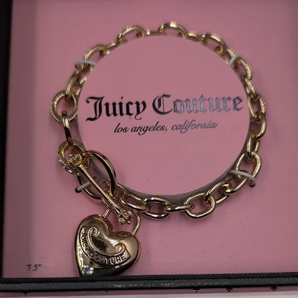 Juicy Couture Iconic Y2K Jewelry Set NIB Goldtone Chunky Chain Bracelet Necklace - Picture 4 of 4